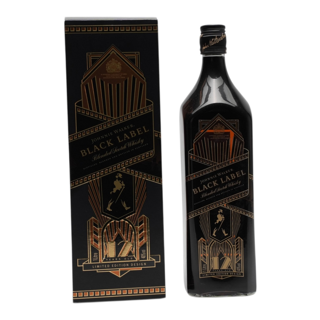 Johnnie Walker 12 Year Old Black Label Art Deco Limited Edition 1L
