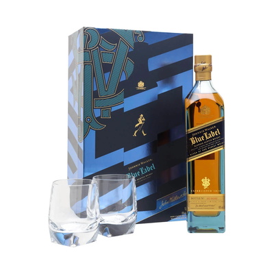 Johnnie Walker Blue Label Gift Pack With 2 Glasses 700mL - Uptown Liquor