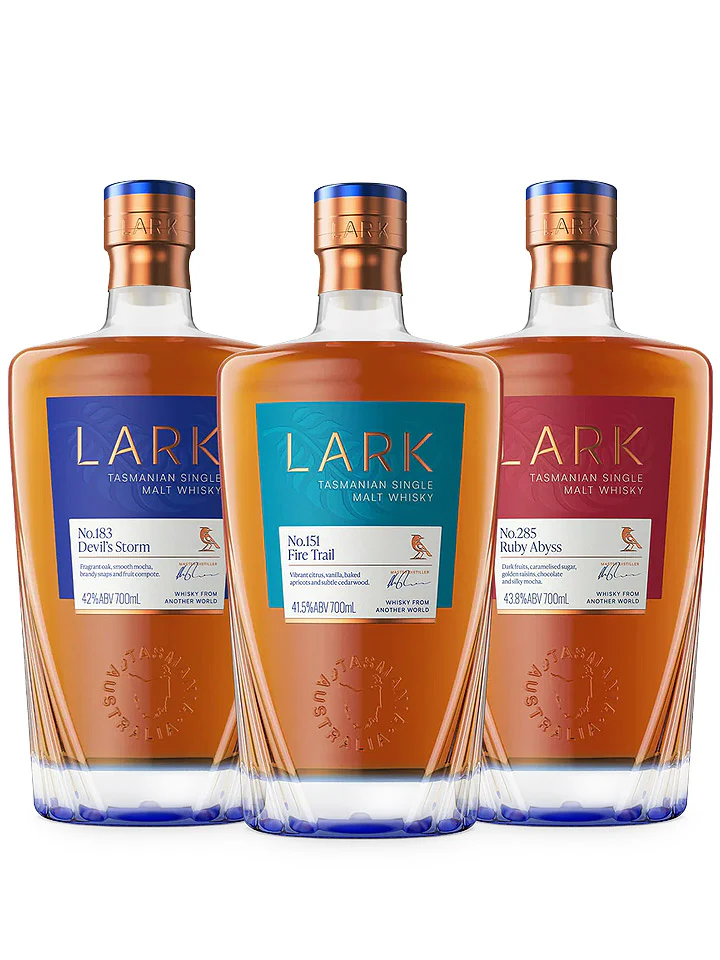 Lark The Complete Signature Collection Fire Trail, Devils Storm & Ruby Abyss Single Malt Australian Whisky 3 x 700mL - Uptown Liquor