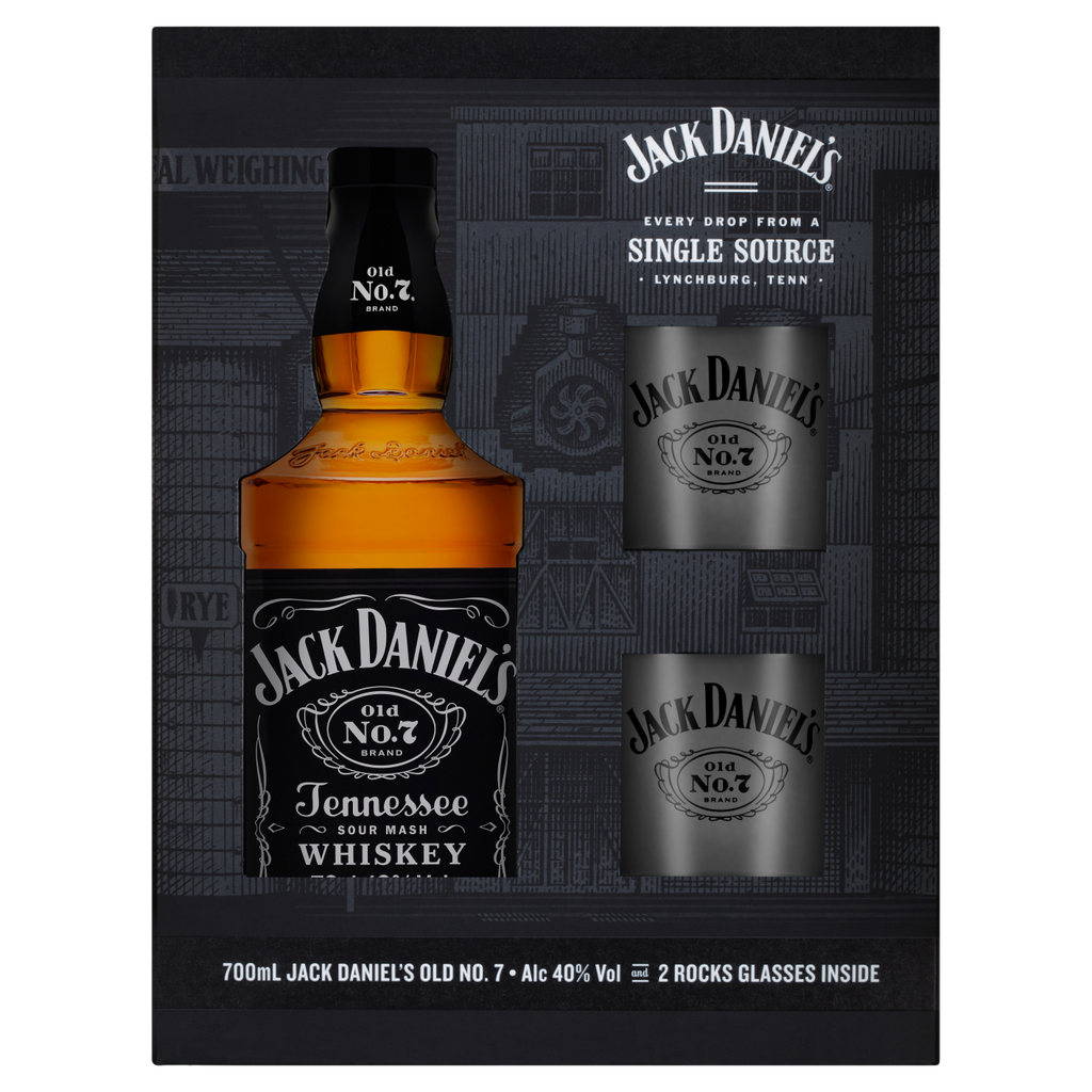Jack Daniel's Gift Pack With 2 Glasses 700mL - Uptown Liquor