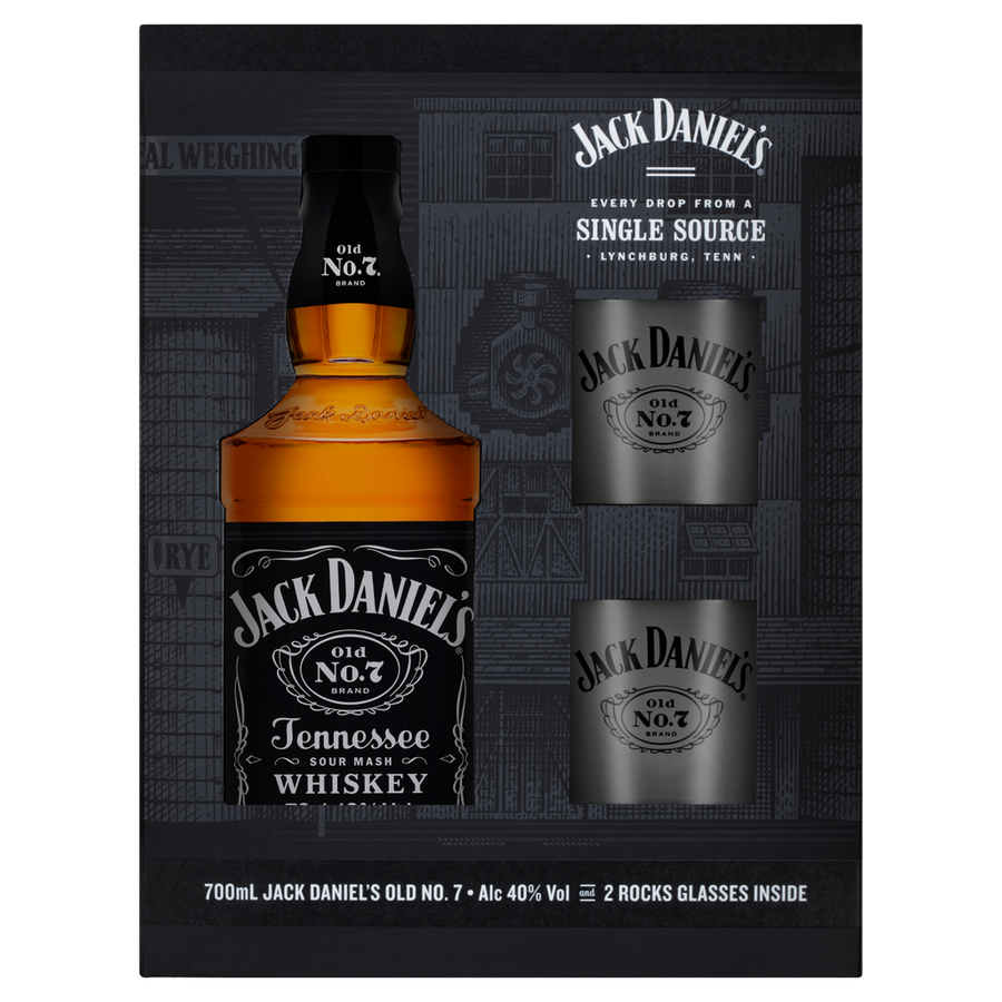 Jack Daniel's Gift Pack With 2 Glasses 700mL - Uptown Liquor