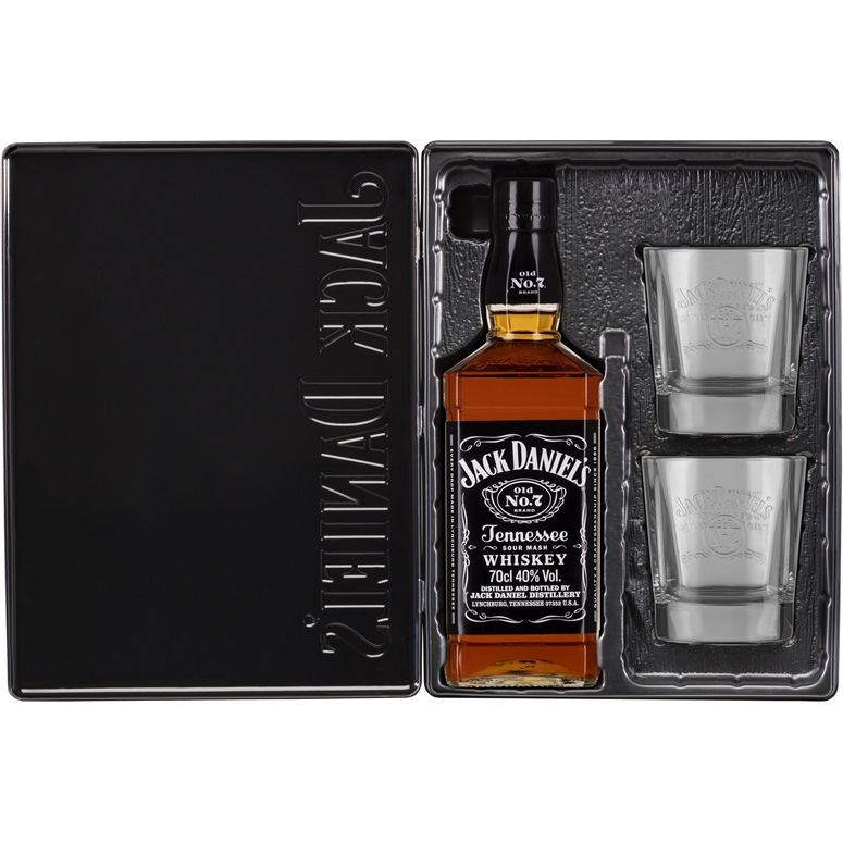 Jack Daniel's Tin with 2 Glass Gift Pack 700mL - Uptown Liquor