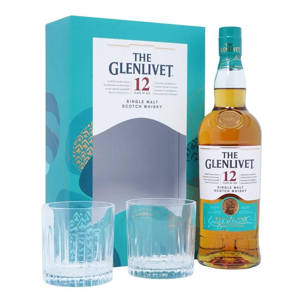 The Glenlivet 12 With 2 Glasses Gift Pack Scotch Whisky 700mL - Uptown Liquor