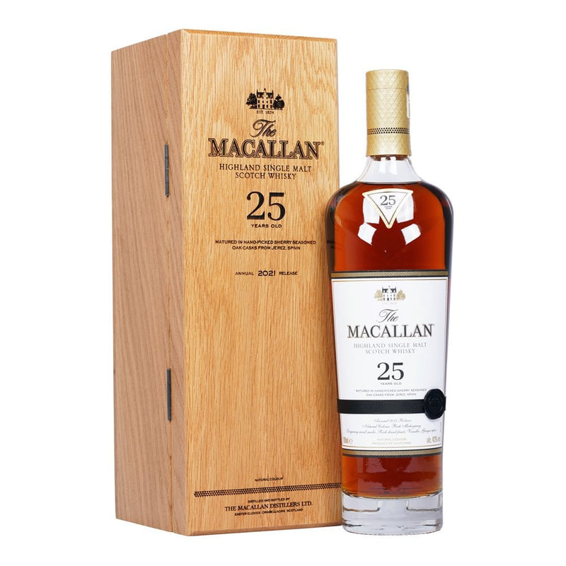 The Macallan 25 Year Old Sherry Oak 2021 Release Scotch Whisky 700mL - Uptown Liquor